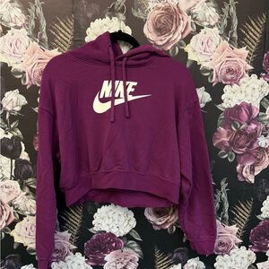 Women's Nike Purple Cropped Hoodie Small